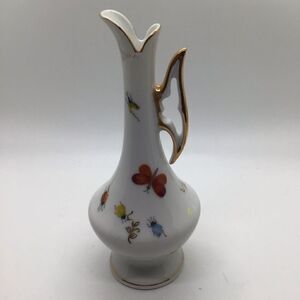 Vintage Lenwile Ardalt Handpainted butterfly and bug ewer vase.